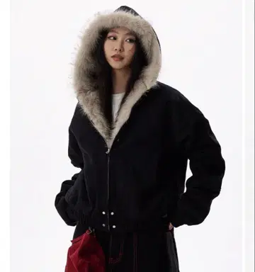 퍼 후디드 집 재킷 HGX0022 블랙 XL