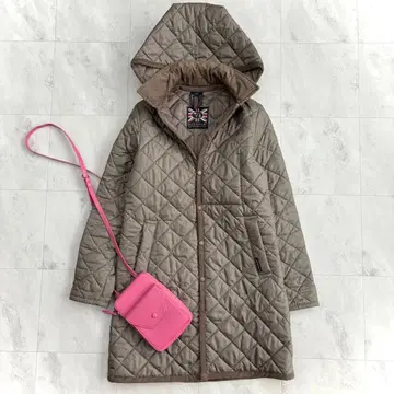 새상품급 라벤햄 퀼팅 자켓 후드 롱 코트