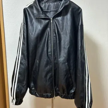 페이크 레더 자켓 더블 지퍼