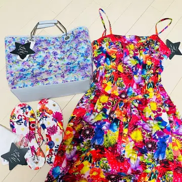 [ 미사용 새상품 ] GU 니나가와 미카 콜라보 클리어백 원피스 샌들