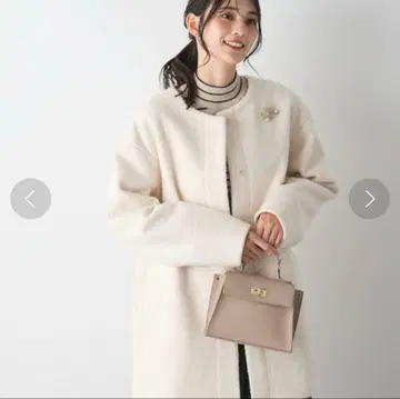 Honeys 노카라 코트 아이보리