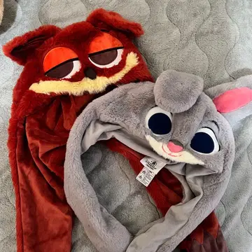 상하이 디즈니 한정판 주토피아 주디 닉 팬캡 모자