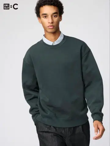 UNIQLO 오버사이즈 스웨트 셔츠 DARK GREEN