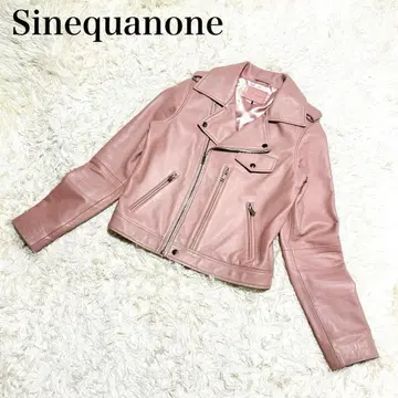 초레어 시네카논 램 가죽 더블 라이더 자켓 핑크