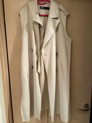 ZARA 아이보리 트렌치풍 롱 베스트