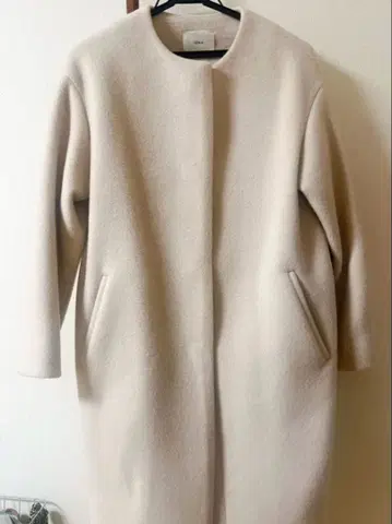 IENA 램스울 노카라 롱 코트