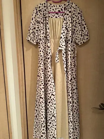 달마시안 반팔 롱 셔츠 원피스