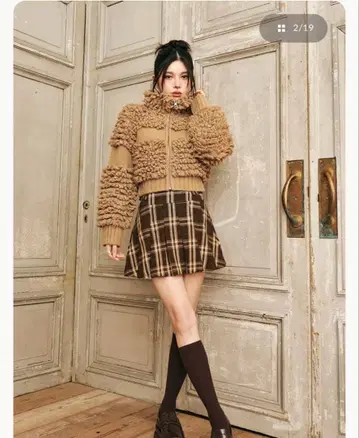 Darich 사이드 벨트 체크 미니 스커트 택 포함 미사용 새상품