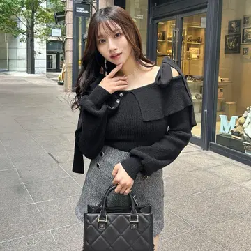 cheri mi 숄더 빅 리본 상의 z147