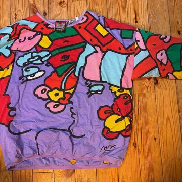 1987년 피터 맥스 NEOMAX 리버서블 충전솜 맨투맨 80s