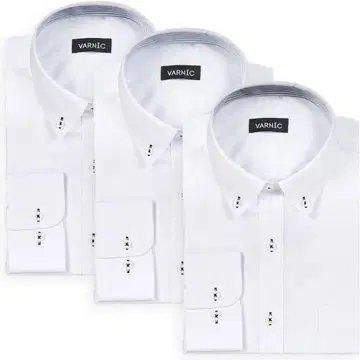 VARNIC 슬림핏 화이트 셔츠 3장 세트