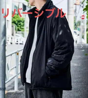 FREAK'S STORE 나일론 플리스 리버서블 밀리터리 블루종