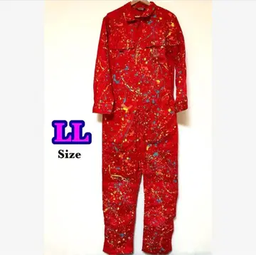 후지이 카제 아시아 투어 의상풍 점프슈트 스플래터 페인트 레드