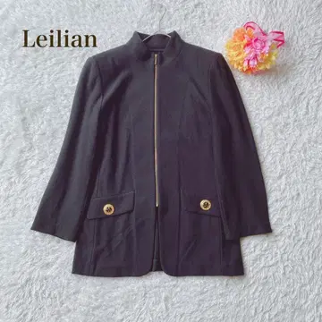 Leilian 레리안 [ L ] 블랙 자켓 겉옷 풀 집업 골드 버튼