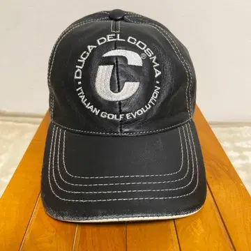 DUCA DEL COSMA 100% 가죽 캡 블랙