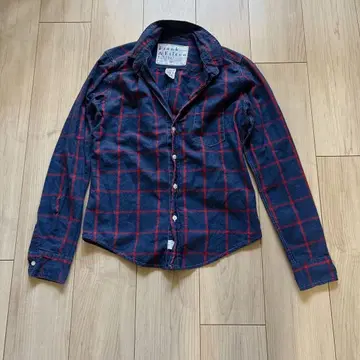 프랭크앤아이린 barry 코튼 체크 긴팔 셔츠 네이비