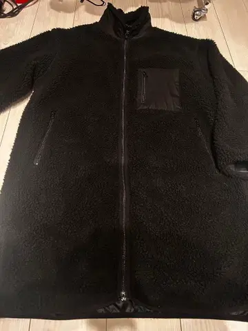 롱 보아 자켓 하이넥 블랙 M