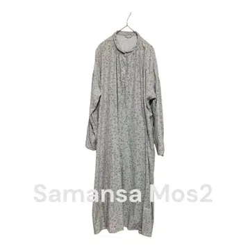 Samansa Mos2 꽃무늬 롱 원피스 연한 그레이
