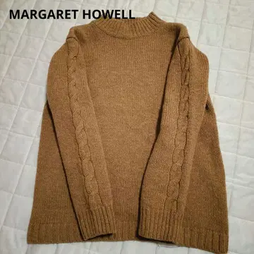 MARGARET HOWELL 모크 넥 스웨터 카멜
