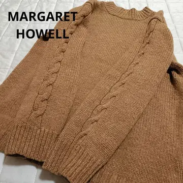 MARGARET HOWELL 모크 넥 스웨터 카멜