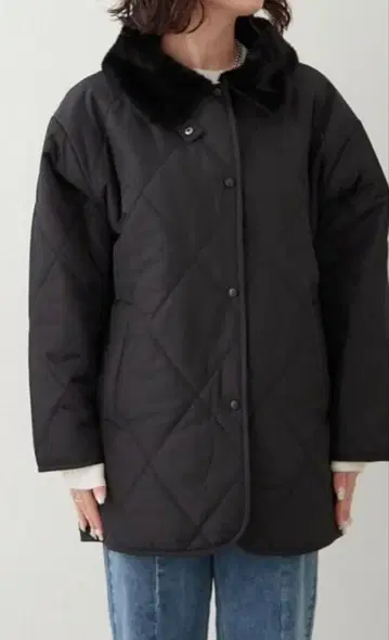 RMAF NICE CLAUP 충전솜 퀼트 퍼 옷깃 미들 코트