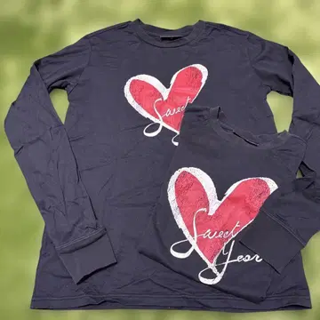 SWEET YEARS 하트 프린트 티셔츠 M