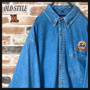 [ 인기 ] 데님 셔츠 BD 셔츠 긴팔 셔츠 자수 로고 XL