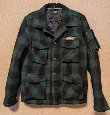 CLUCT 옴브레 체크 울 자켓 클럭 M