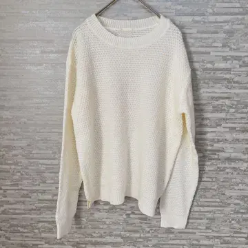 지유 니트 스웨터 화이트 여성용 긴팔 캐주얼