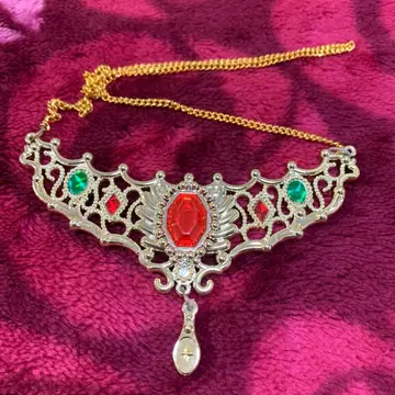 세일러문 빈티지풍 빨간색과 그린 목걸이