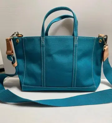 캔버스 2WAY 토트백 숄더백 터콰이즈 블루