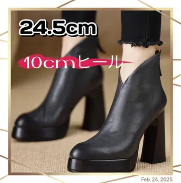 [ SALE ] 숏부츠 블랙 가죽 느낌 발길이 돋보이는 예쁜 블랙 부츠