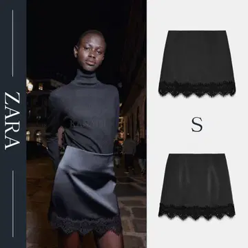 ZARA 레이스 트리밍 스코트 S 새상품