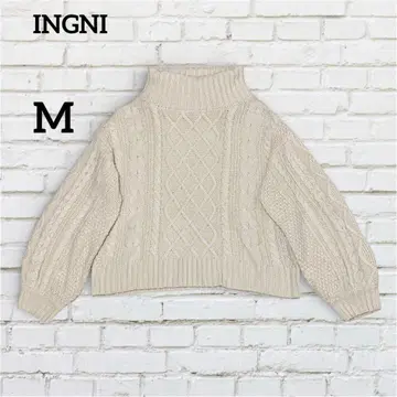 잉그 케이블 짜임 하이넥 니트 베이지 [ M ]