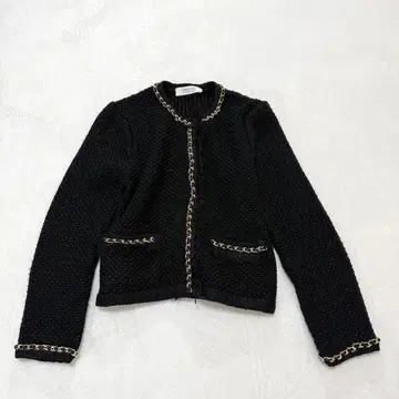 LOULOU WILLOUGHBY 체인 트위드 자켓 블랙