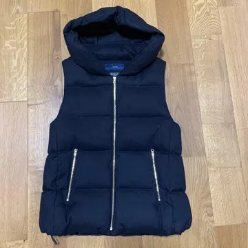 SHIPS 후드 부착 다운 베스트 네이비