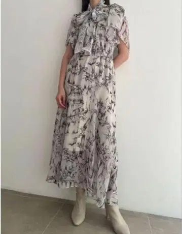 snidel 타이 셔링 드레스