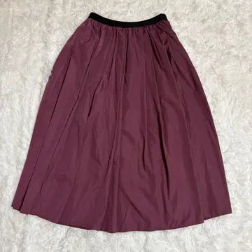 여성용 롱 스커트 S~L 플레어 핑크 허리밴딩 루즈핏