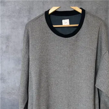 Lui's 헤링본 니트 스웨터 그레이 블랙