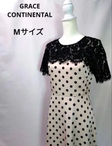 정가 42,900엔 실크 도트 원피스 그레이스 콘티넨탈