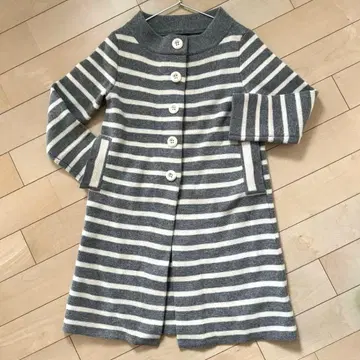 J.crew 울 캐시미어 롱 가디건 그레이 x 화이트 7부 소매