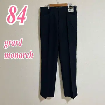 그랜드모나크 캐주얼 팬츠 네이비 84 자수 롱 기장