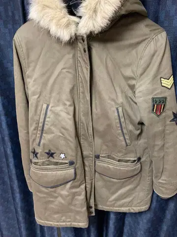 ZARA 퍼 밀리터리 자켓 L