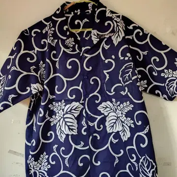 대형 보자기 당초 무늬 리메이크 하와이안 셔츠