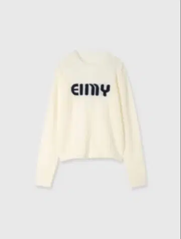 EIMY 로고 긴팔 니트 스웨터 아이보리