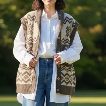 모노마트 숄카라 코위찬 니트 베스트 루즈핏 프리 사이즈