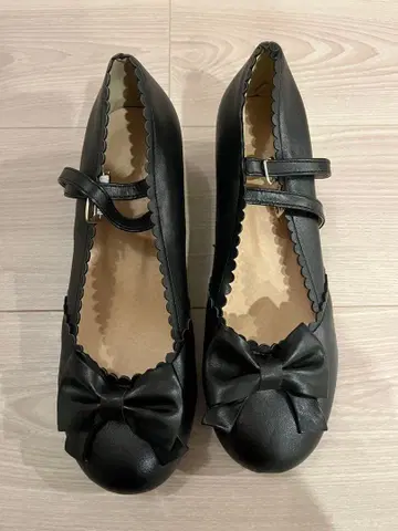 리본 블랙 발레리나 펌프스 버클 미사용 새상품 38사이즈