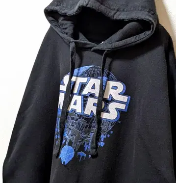 주니 스타 워즈 새로운 희망 로고 후드 맨투맨 블랙 XL 구제 의류
