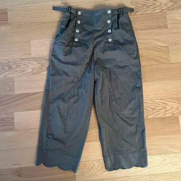 FRAPBOIS 올리브 그린 버튼 와이드 팬츠