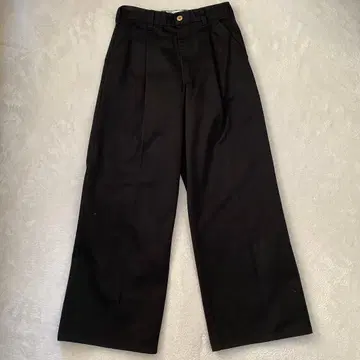 유니버셜 오버롤 치노 팬츠 골드 버튼 로고 코튼 블랙 M